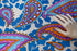 Purple Orange Blue Oversized Paisley Challis Fabric 33 inches in Length